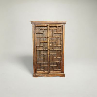 Kast landelijk geleefd teakhout - Unieke Indiase deuren