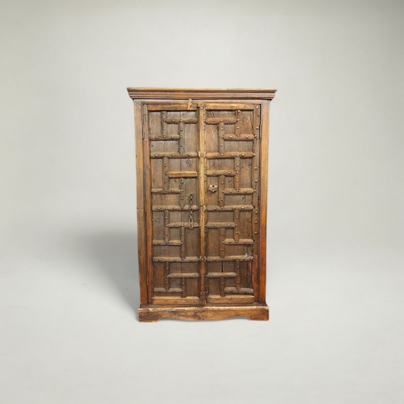 Kast landelijk geleefd teakhout - Unieke Indiase deuren