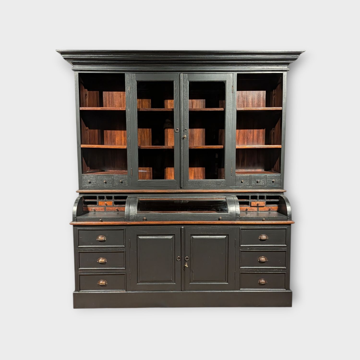 Grutterskast zwart teakhout – Buffetkast 206 cm