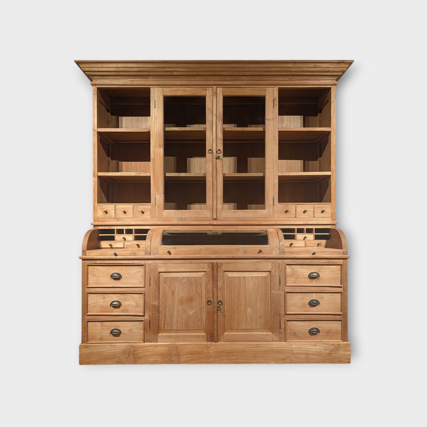 Grutterskast Teakhout Landelijk – Authentieke vakverdeling – H 217 x B 204 x D 54