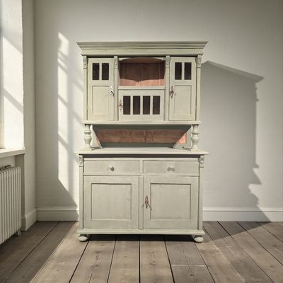 Sideboard aus Kiefernholz im Landhausstil – Pur & Original Lime Paint – H 198 x B 132 x T 55