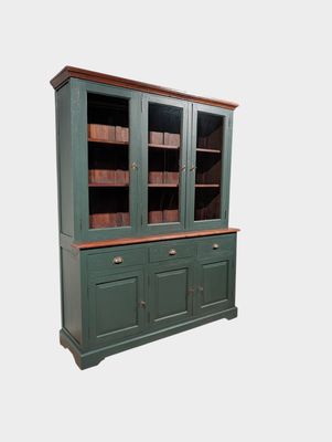 Buffetkast teakhout landelijk – Dennengroen koloniaal – 200 x 158 x 47 cm