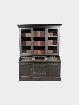 Grutterskast Koloniaal Teakhout Landelijk – Bolglazen klep & zwarte finish