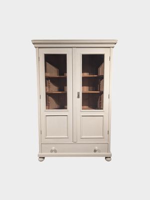 Vitrinekast Grenen Landelijk – Kalkverf Old Linen (Pure & Original) – H192 x B130 x D55 cm