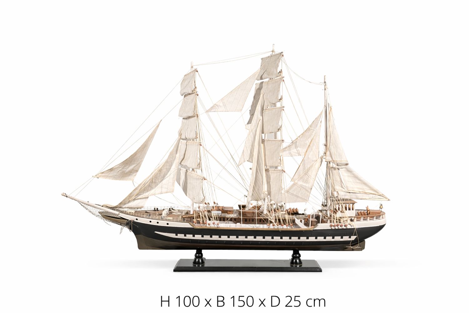 Model schip hout landelijk – Decoratief zeilschip Belem XL – H 100 x B 150 x D 25 cm Model schip hout landelijk – Decoratief zeilschip Belem XL – H 100 x B 150 x D 25 cm