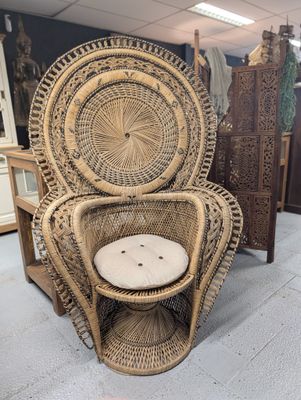 Peacock Chair Rotan Vintage – Grote Pauwenstoel Bohemian Ibiza Stoel Rotan Handgevlochten – Landelijke Design Stoel