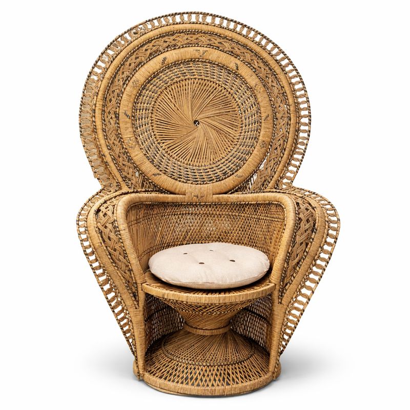 Peacock Chair Rotan Vintage – Grote Pauwenstoel Bohemian Ibiza Stoel Rotan Handgevlochten – Landelijke Design Stoel