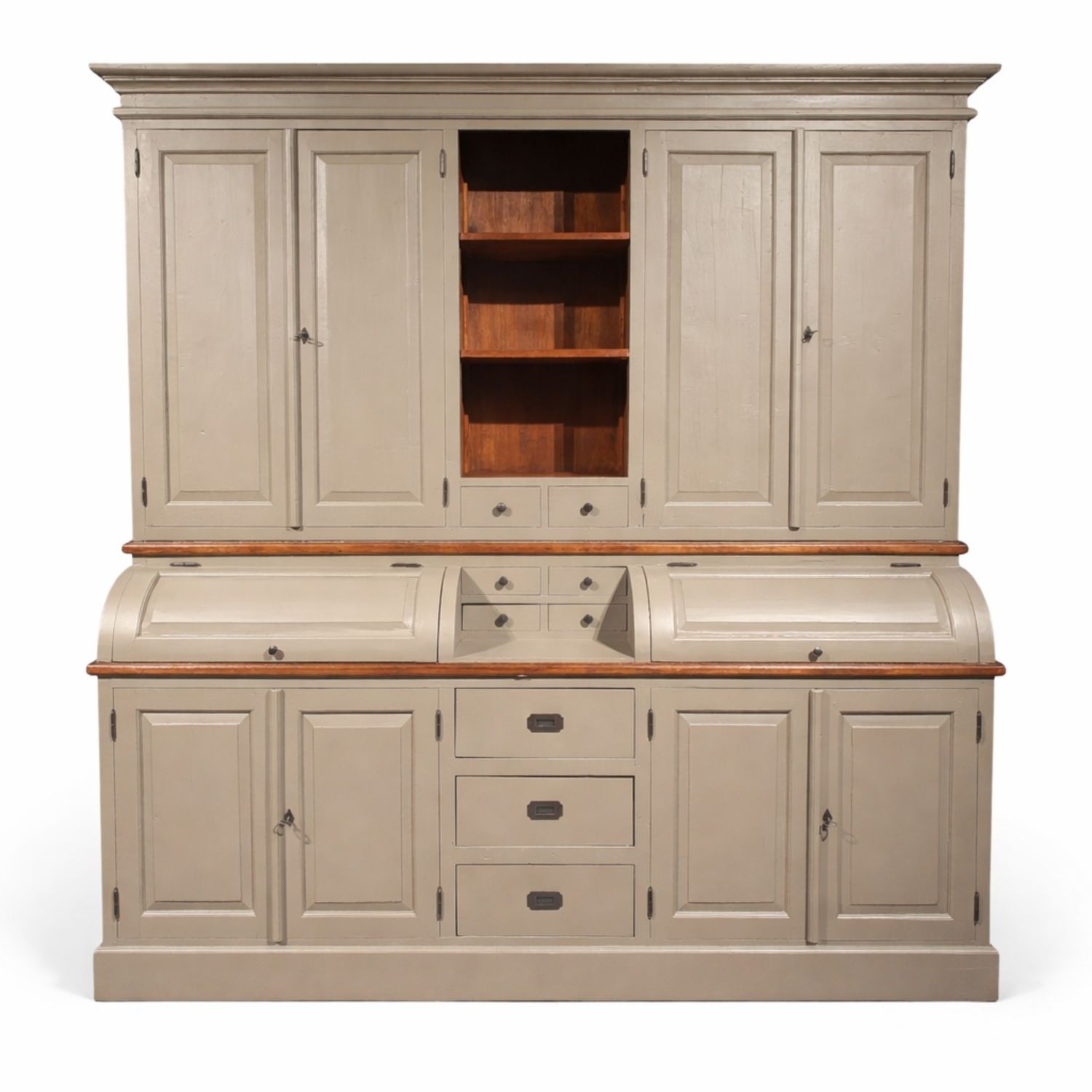 Grutterskast teakhout leemkleur bastiaankast buffetkast gesloten landelijke kast met lades