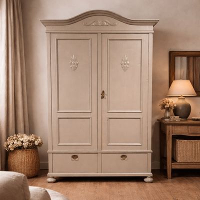 Landelijk leemkleur kast tweedeurskast woonkamer keuken garderobekast opbergkast 127 cm