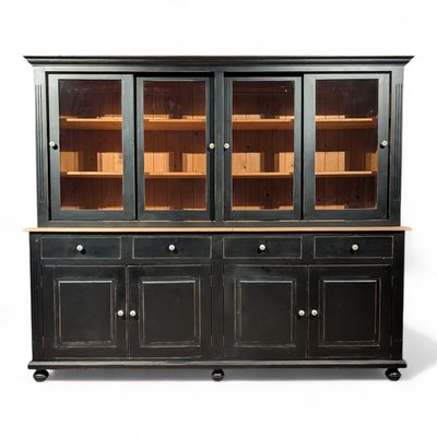 Buffetkast zwart landelijk – grutterskast grenenhout extra laag 230 cm