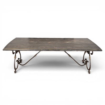 Eettafel Zwart Eikenhout 235 cm Industrieel Landelijk Handgesmeed Gietijzer Eettafel zwart iekenhout 235 cm industrieel landelijk handgesmeed gietijzer