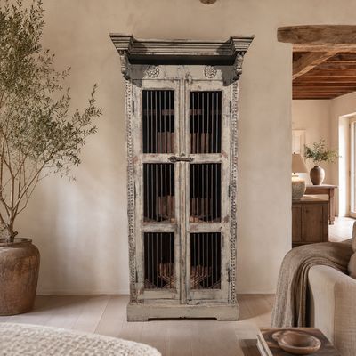 Landelijke kast | Bohemian kast | Ibiza kast | Unieke houten kast 198 x 90 cm