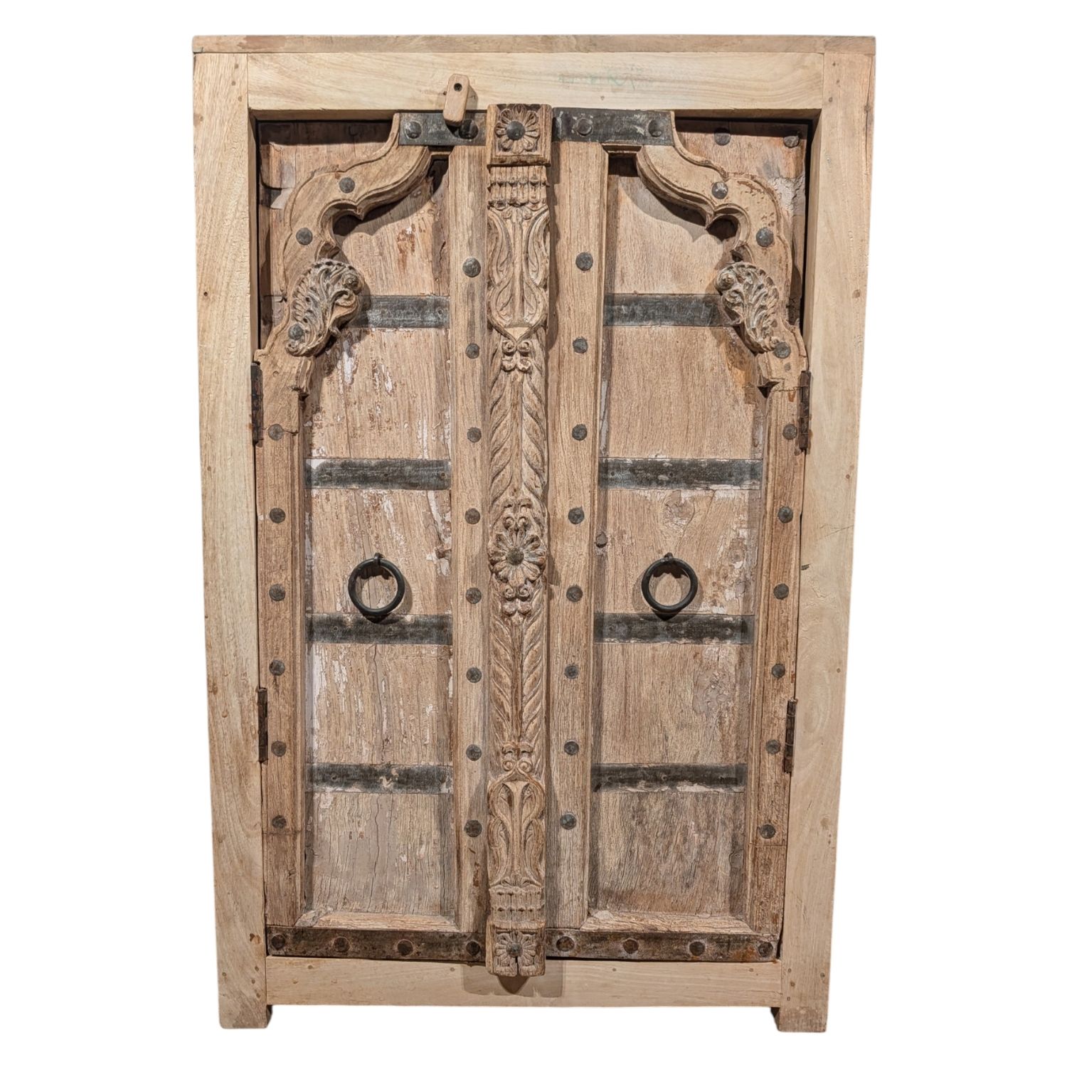 India kastje hout | Klein houten kastje | Halkastje | Gangkastje | Opbergkastje | Landelijk | Handgemaakt | 104 cm hoog