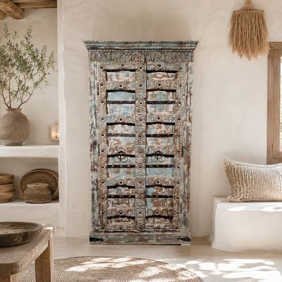 Houten Kast India – Ibiza Bohemian Kast met 2 Deuren | H191 x B104 cm