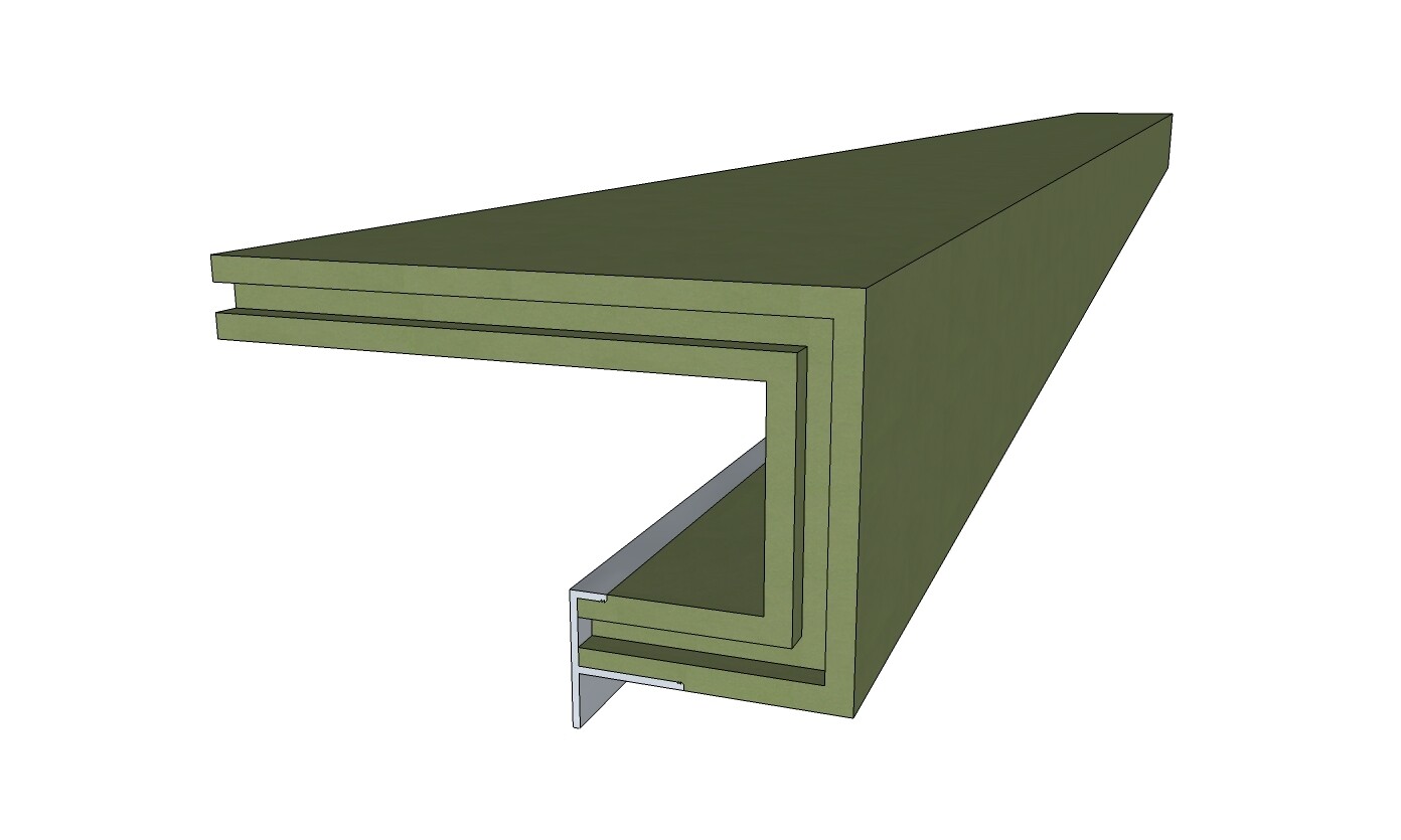 F-COVE prefab element voor indirecte verlichting 2.44m