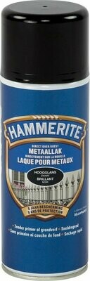 Hammerite Laque pour Métaux Brillant Aérosol - BLANC / NOIR