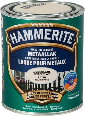 Hammerite Laque pour Métaux Satin - BLANC / NOIR