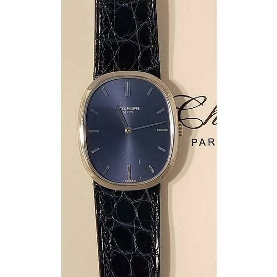 PATEK PHILIPPE or Blanc Ellipse cadran Bleu