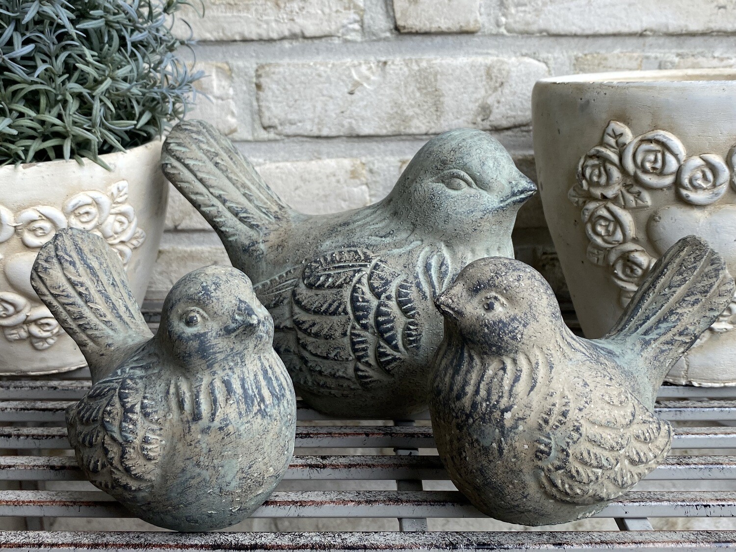 Stenen vogels set 2stuks