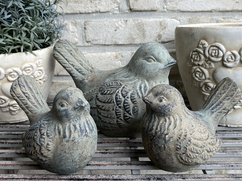 Stenen vogels set 2stuks