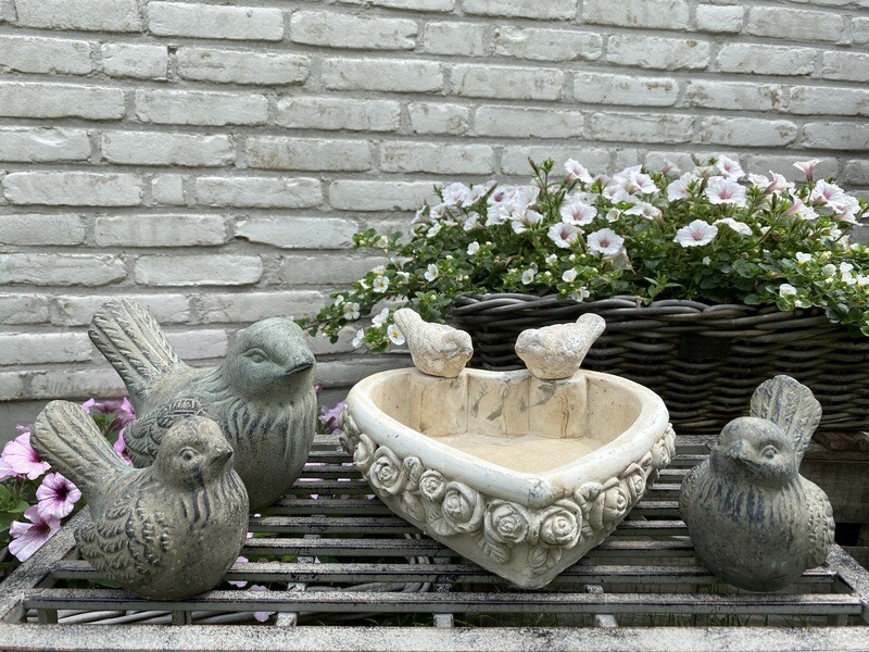 Stenen vogels set 2stuks