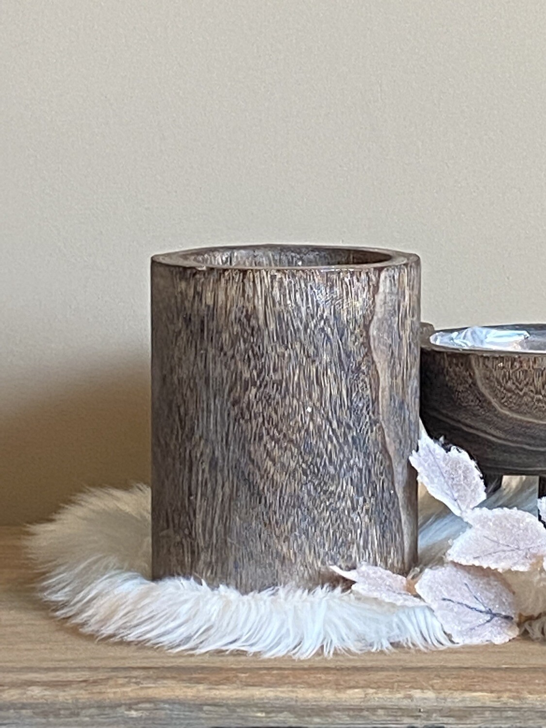 Vaas hout  16x16x20cm