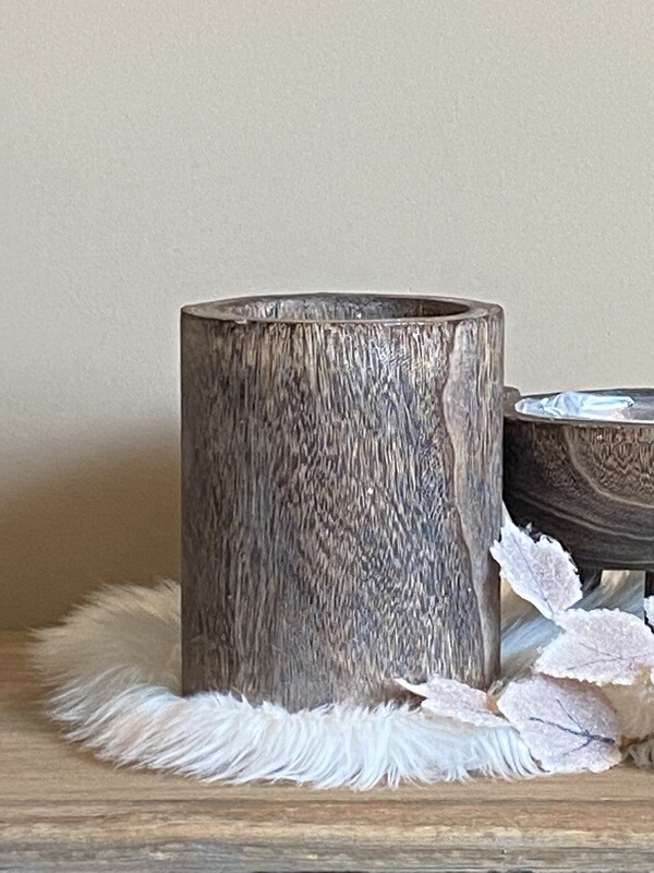Vaas hout  16x16x20cm