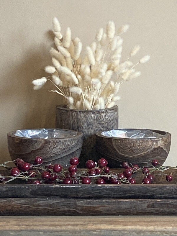 Vaas hout  16x16x20cm