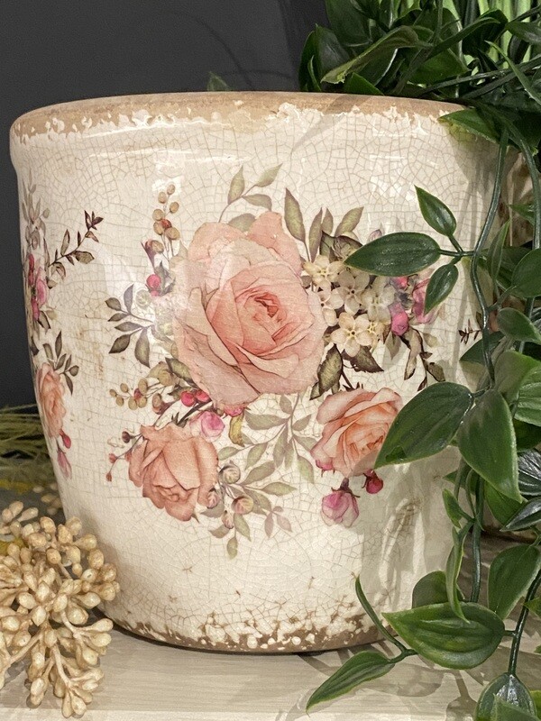 Bloempot roosjes 16x15cm