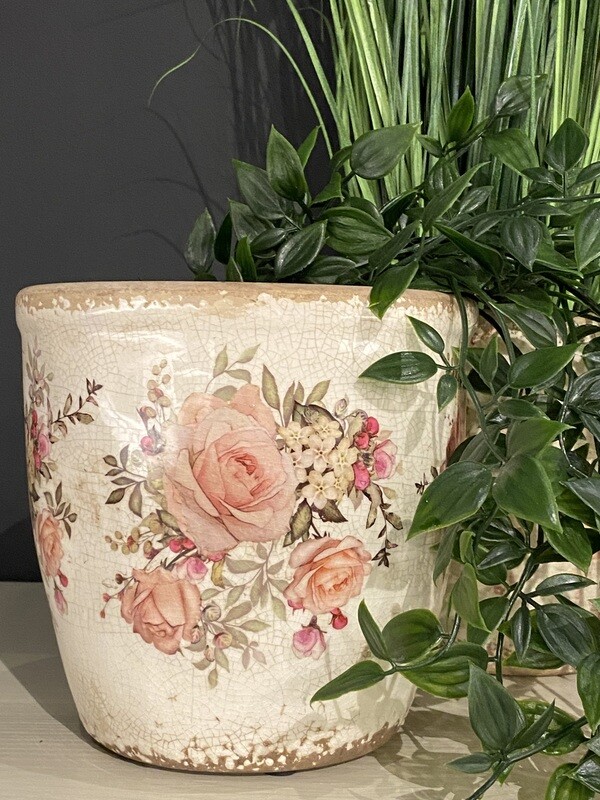 Bloempot roosjes 16x15cm