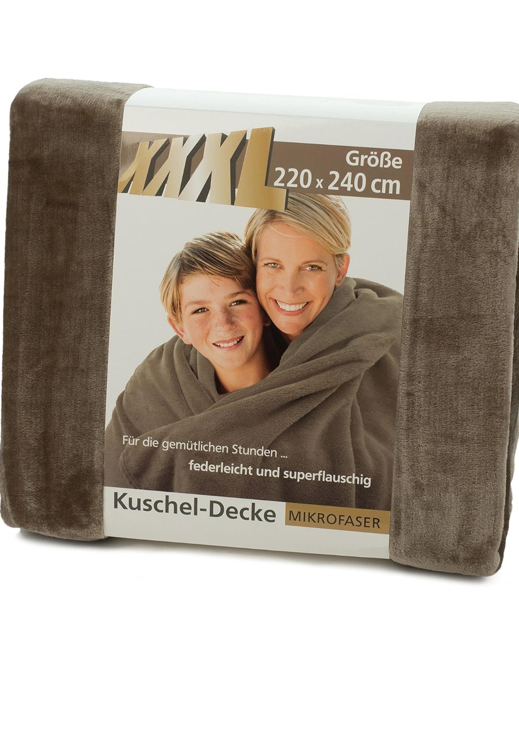 Dekentje taupe 220x240
