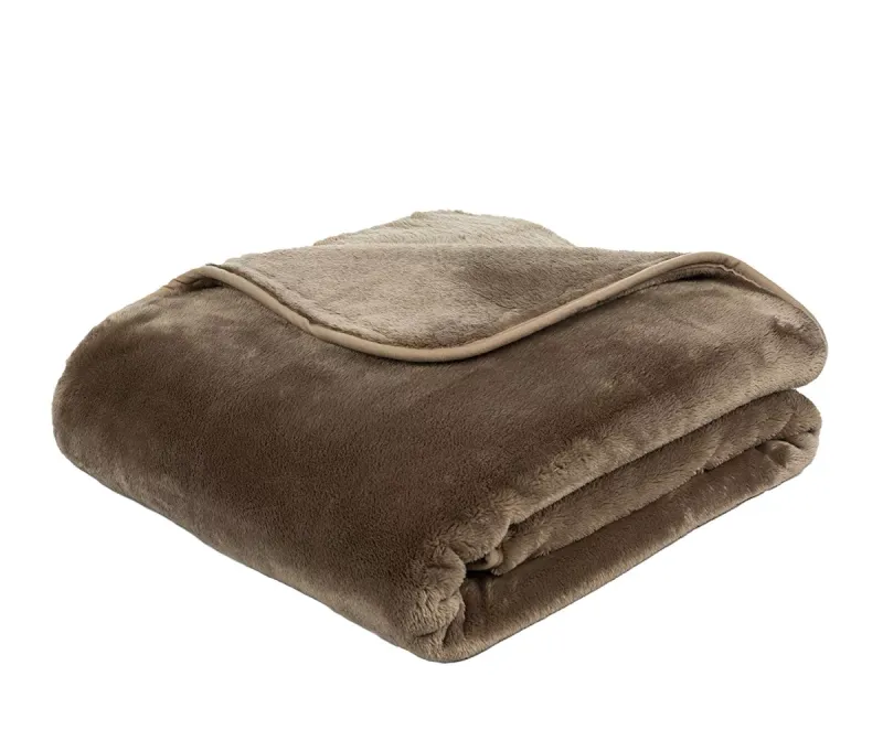 Merino dekentje taupe 150x200