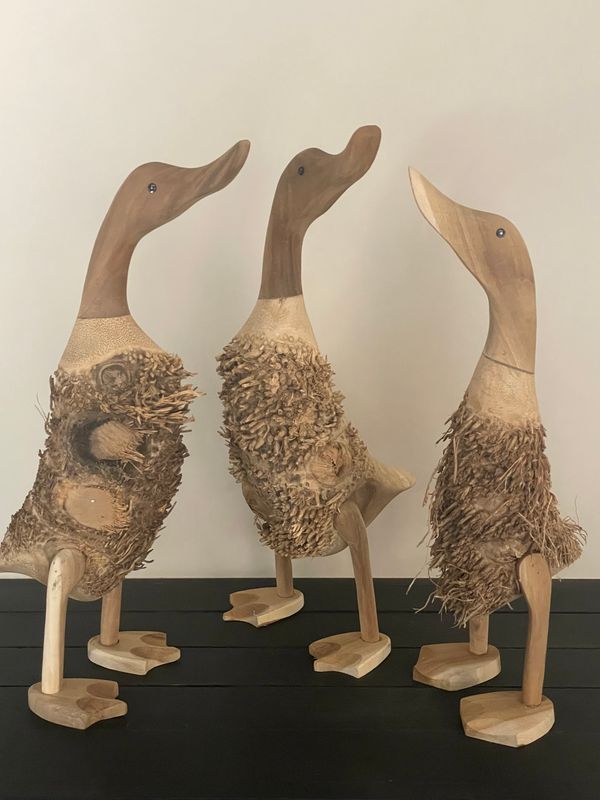 Houten eenden set van 3