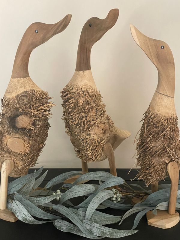 Houten eenden set van 3