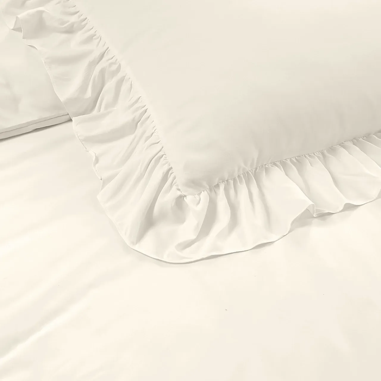 Dekbedovertrek ruches creme 240x220