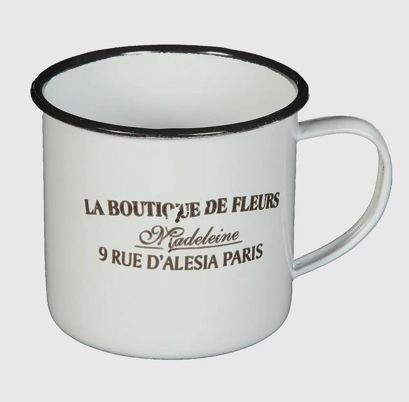 Emaille koffiemok 8x12x9cm