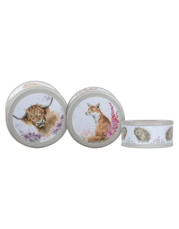 Tinnen cake set 3 stuks