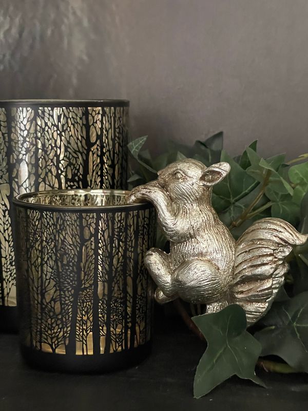 Eekhoorn bloempothanger zilver