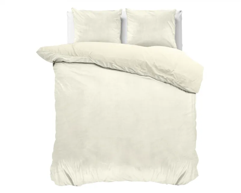 Dekbedovertrek velvet creme 240x220