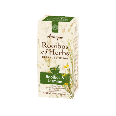 Annique Rooibos and Jasmine Tea (Previous Annique Relax Tea - Rooibos with Wild Jasmine) Herbal Tea 50g | 20 Bags Annique Rooibos and Jasmine Tea (Previous Annique Relax Tea - Rooibos with Wild Jasmine) Herbal Tea 50g | 20 Bags