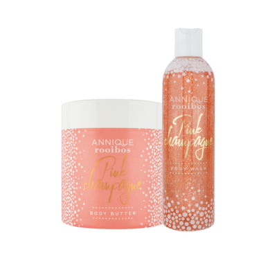 Annique Miracle Tissue Oil Pink Champagne Body Butter 500ml and Body Wash 200ml