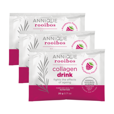 3 x Annique Raspberry Flavoured Collagen Drinks 20g's