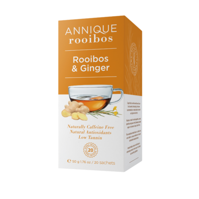 Annique Rooibos &amp; Ginger Tea (Previous Detox Tea - Rooibos with Ginger Root) Herbal Tea 50g | 20 Bags