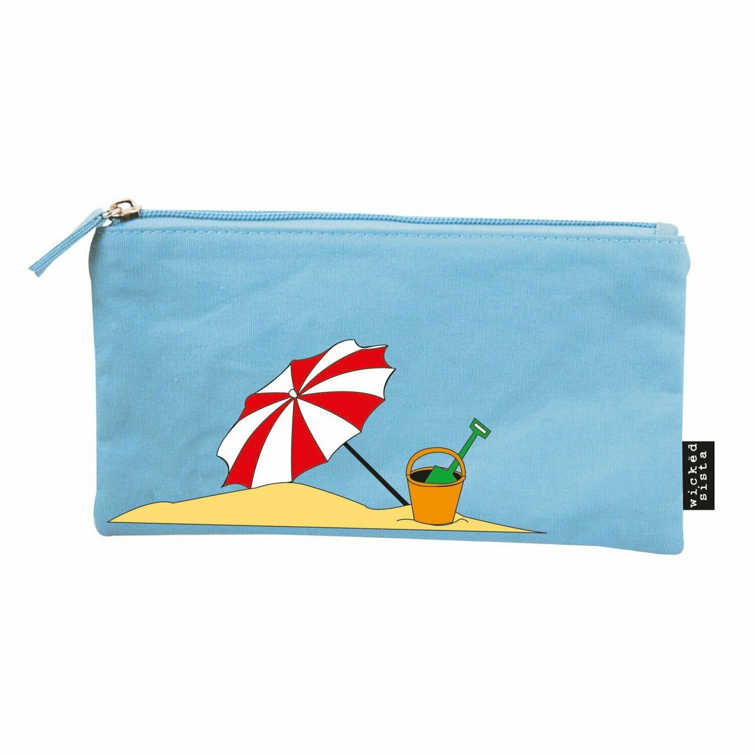 WS Embridered Flat Purse On the Beach