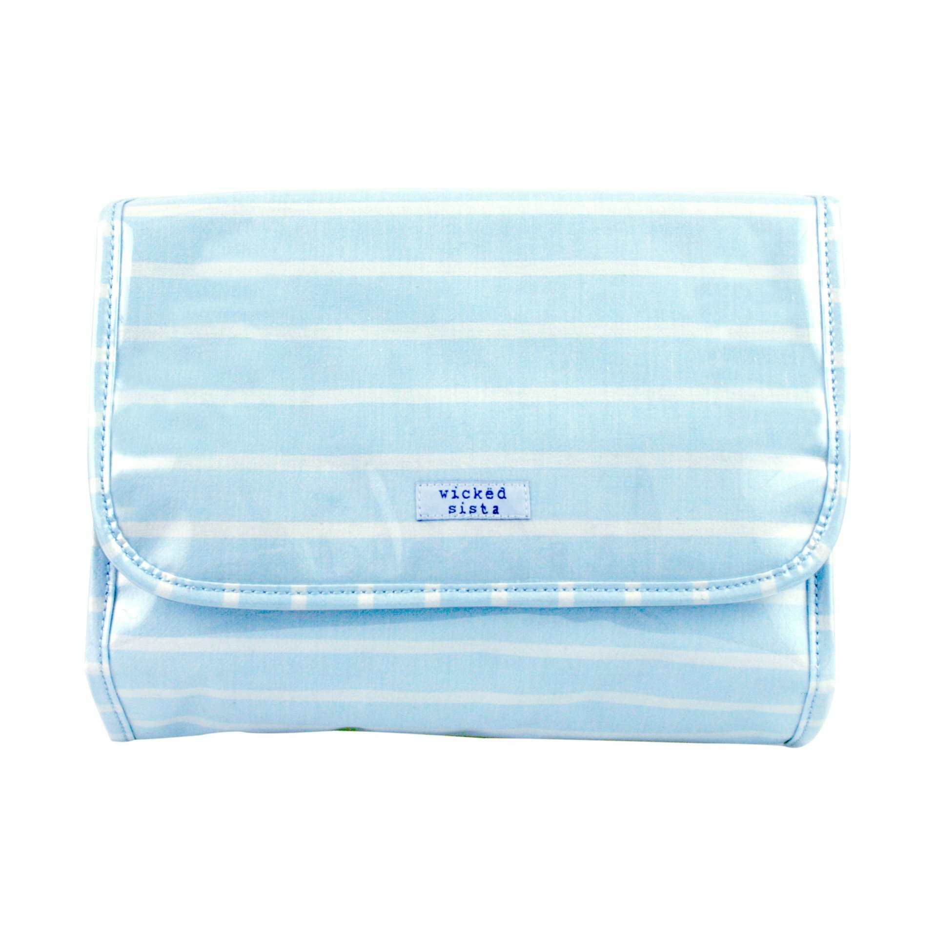WS Beach Stripe Light Blue Foldout Bag
