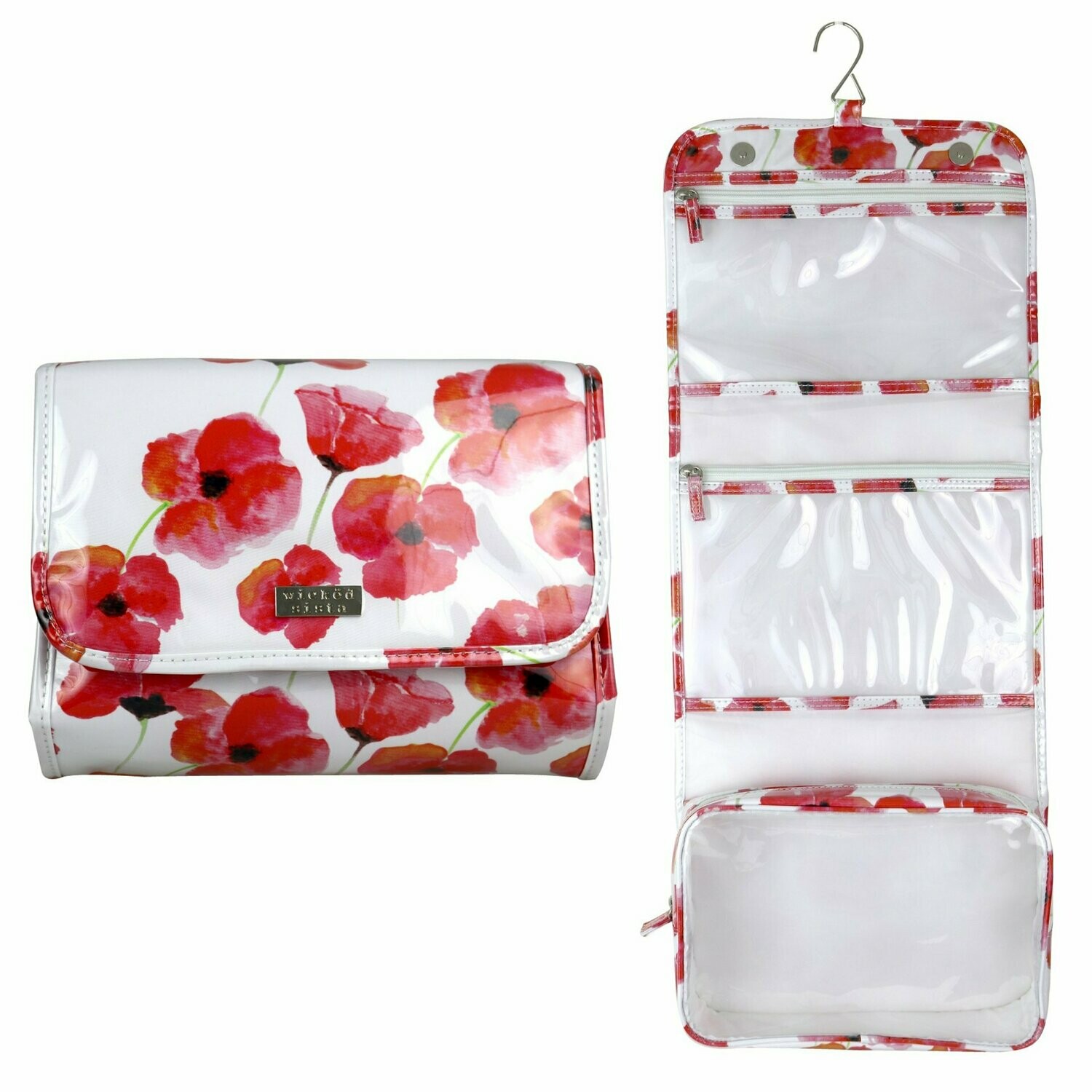 WS Watercolour Poppies Foldout Bag With Hook