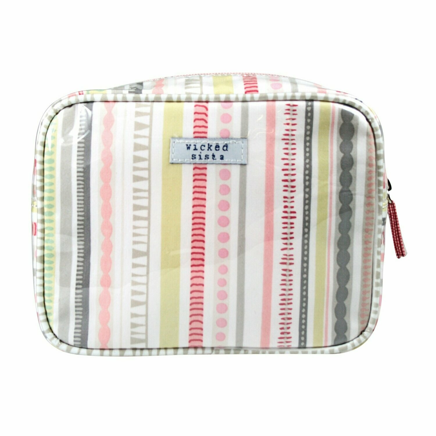 WS Sassy Stripe Pastel Pink Rect Cos Bag
