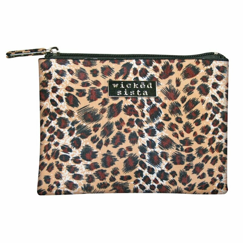 WS Cheetah Flat Purse Wth Mirror