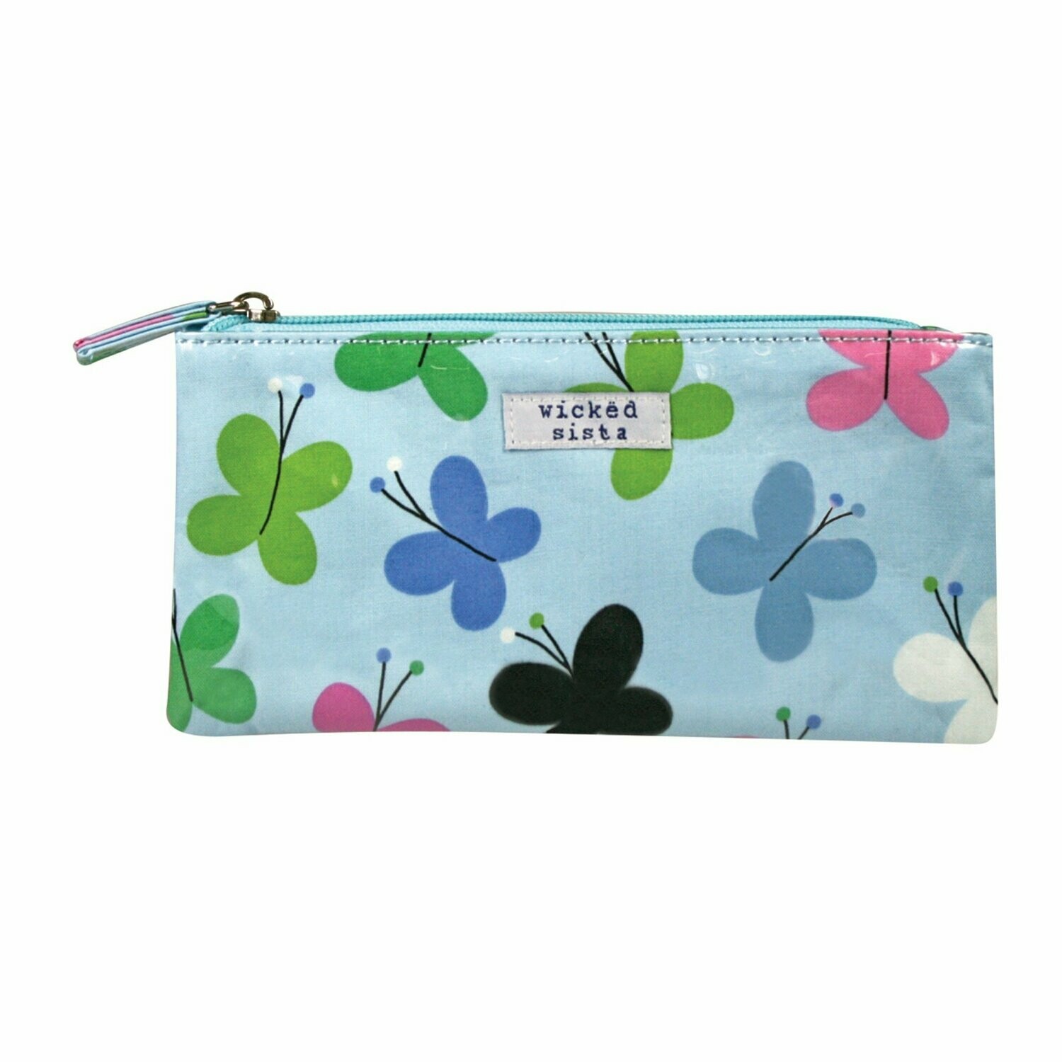 WS Butterfly Blue Flat Purse