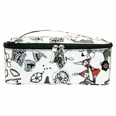 WS Frills Black & White Medium Beauty Case